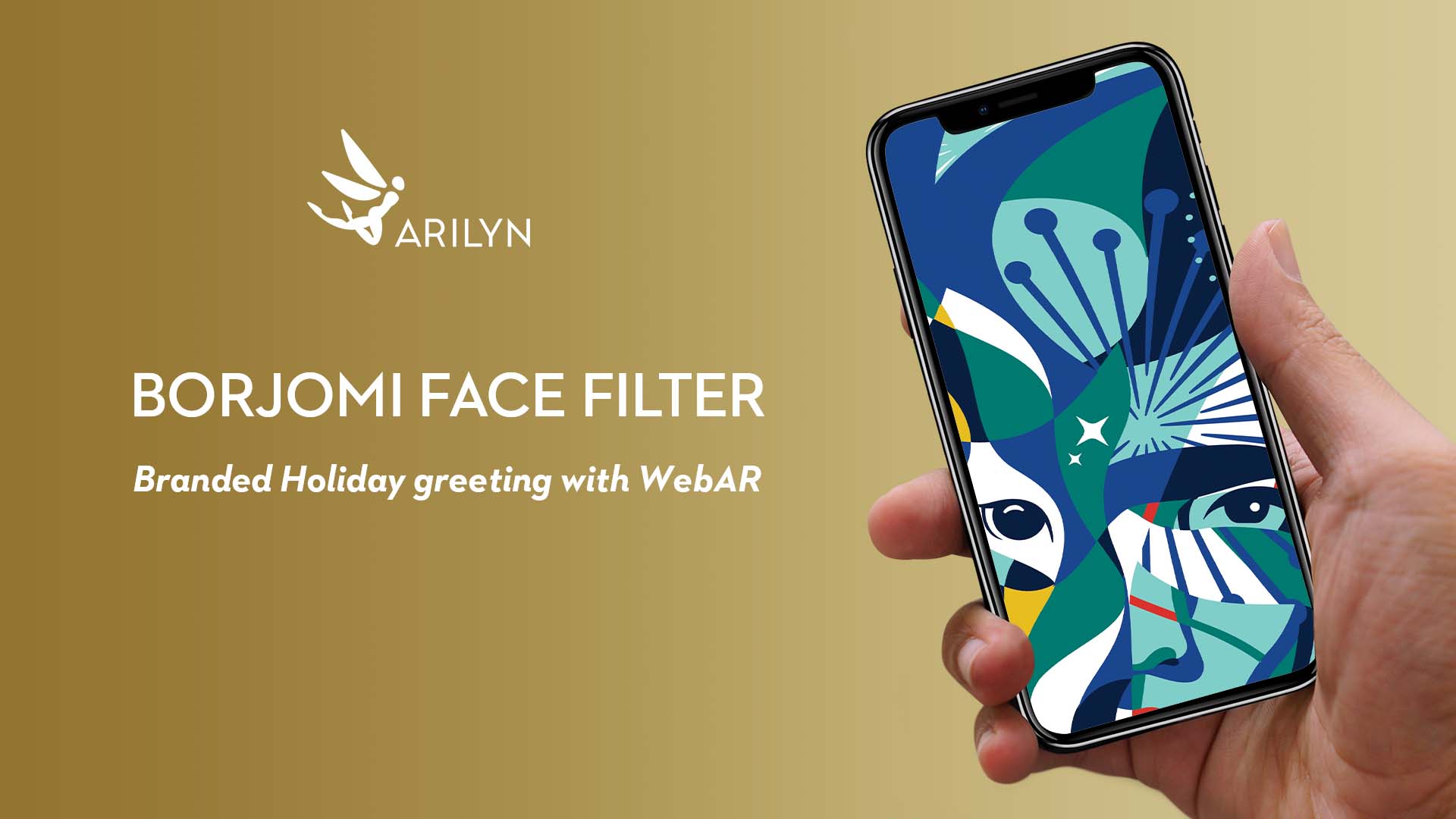 Branded face filter holiday greeting hidden in WebAR