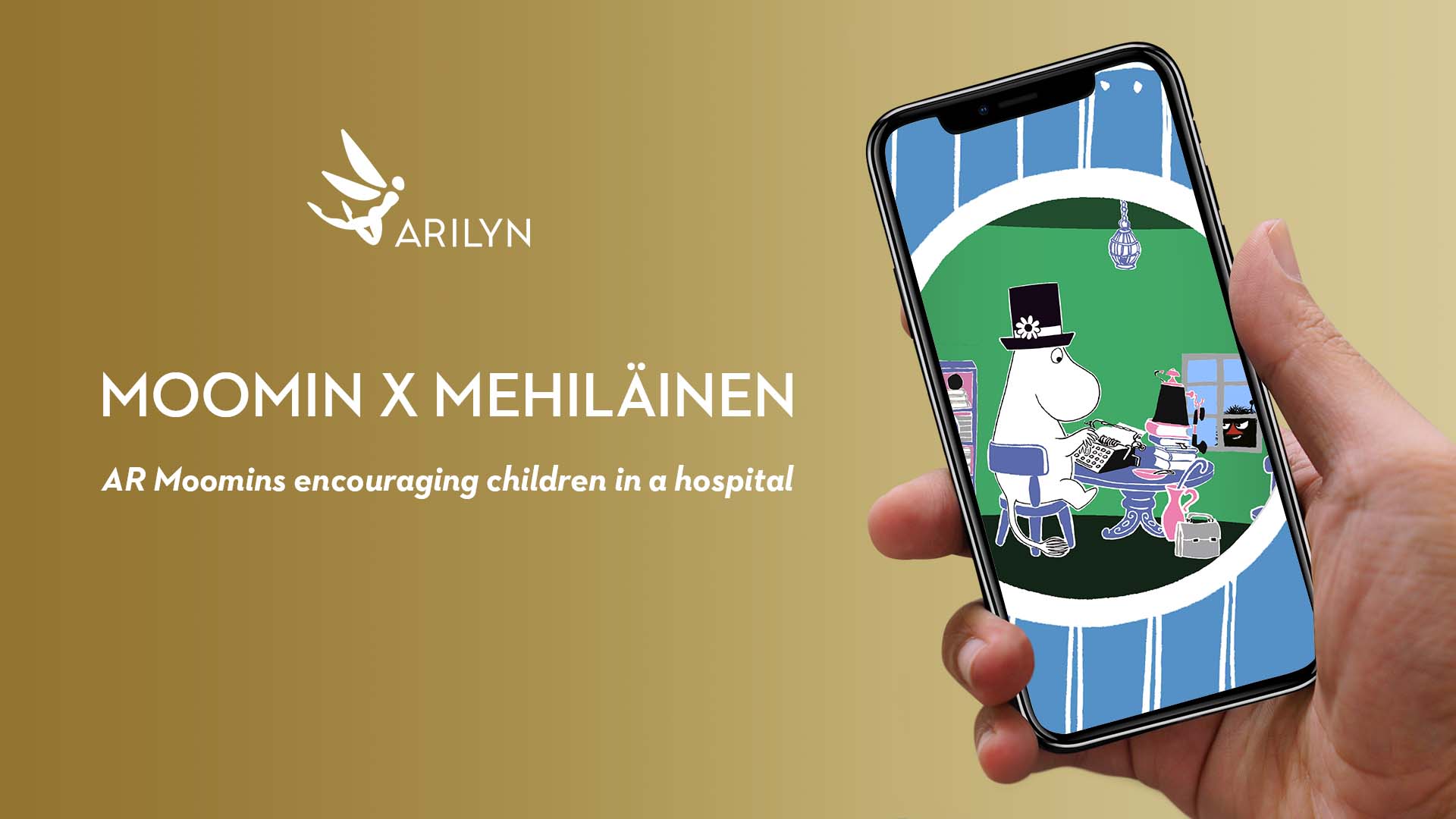 Augmented Moomins courage children at hospitals